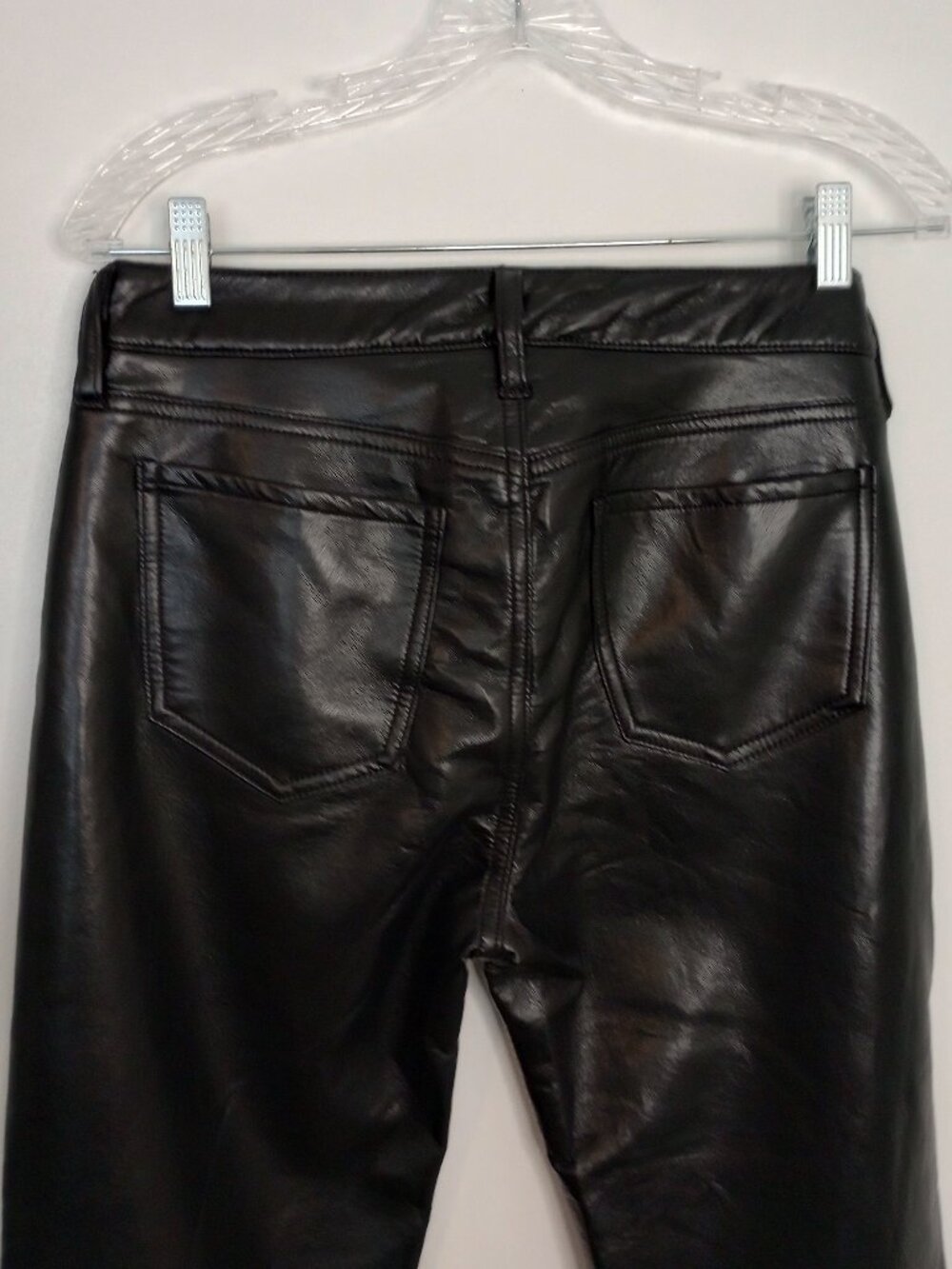 Citizens of Humanity Genova Black Leather Low-Rise Pants NWOT - Picture 6 of 9